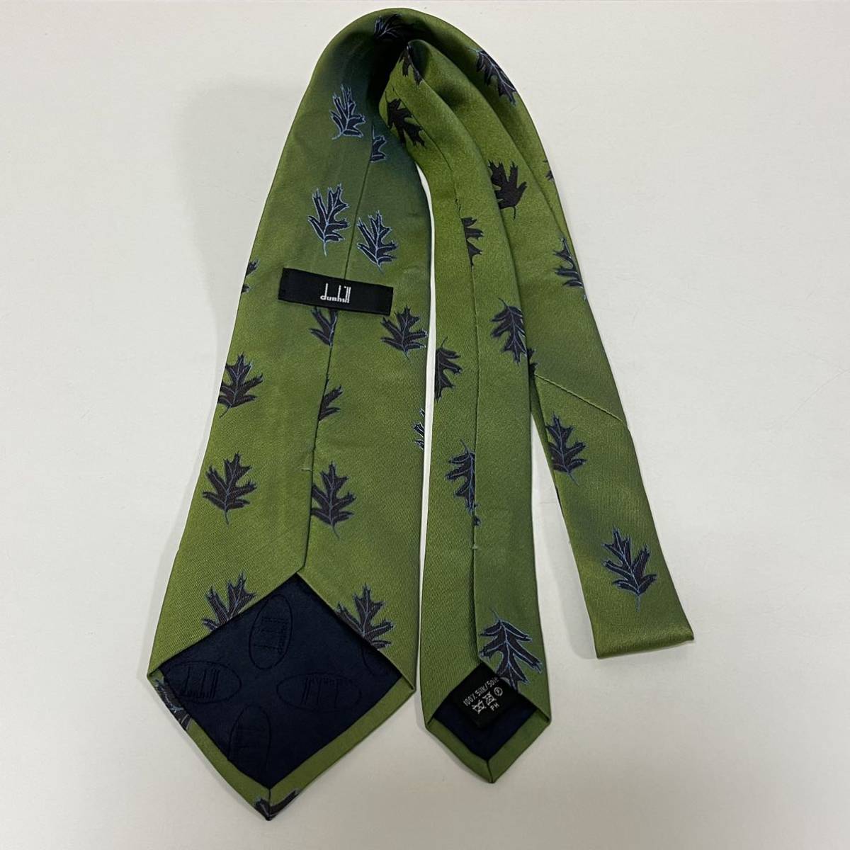  Dunhill (Dunhill) green leaf ..D Logo necktie 