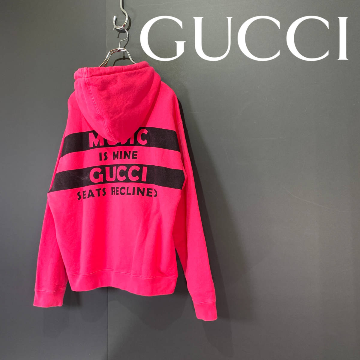 2021SS GUCCI SONY MUSIC IS MINE グッチ 100周年 プリント フーディー パーカー size L 646953 ジャパン表記国内正規品
