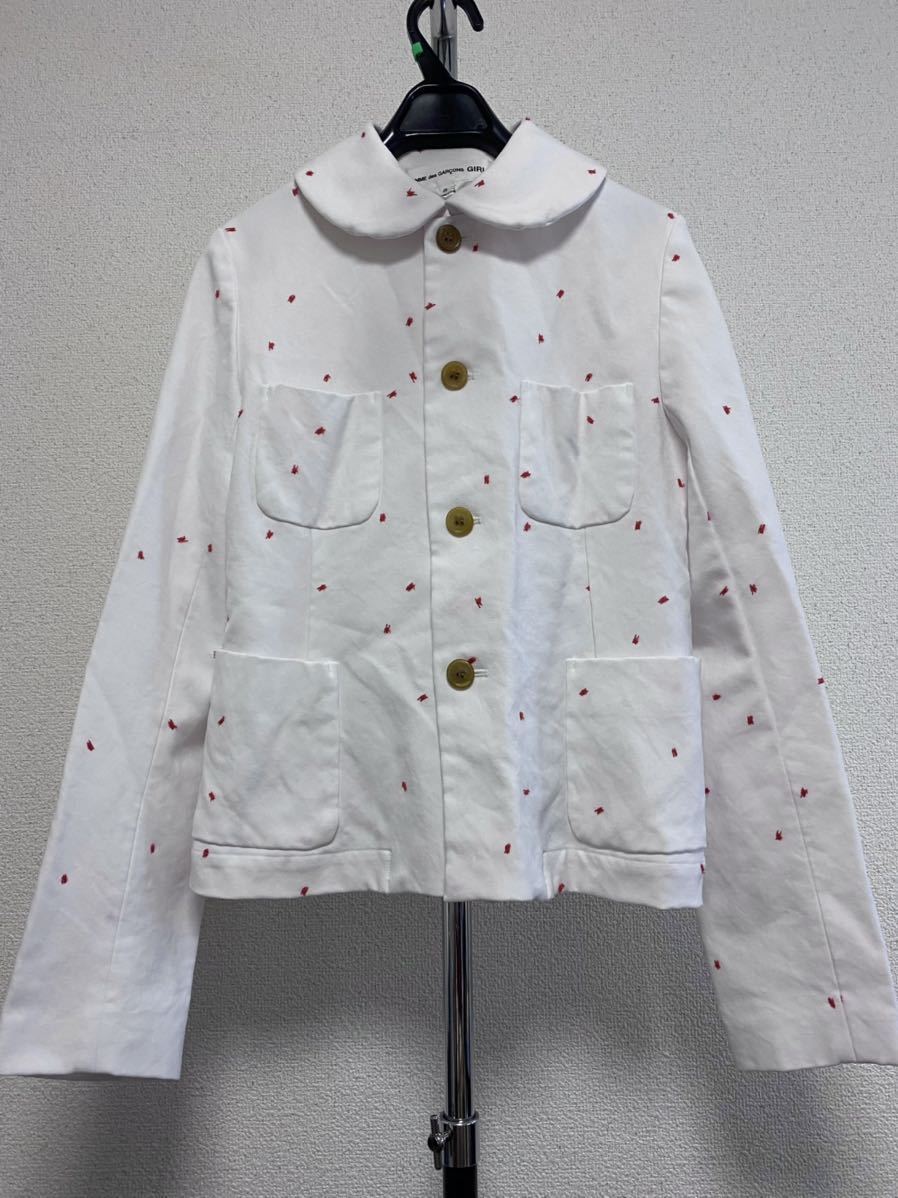 2021SS コムデギャルソンガール 刺繍ジャケット XSサイズ ポリエステル