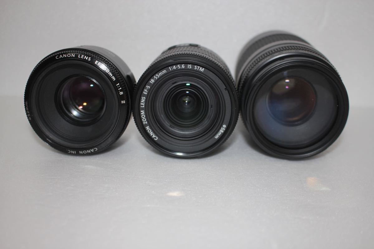 キャノン CANON EOS Kiss X10i一眼レフカメラ Canon EF50mm F1.8 II　Canon EF-S/18-55㎜ 1:4-5.6 IS STM CanonEF-S/55-250㎜IS　STM ☆143_画像9