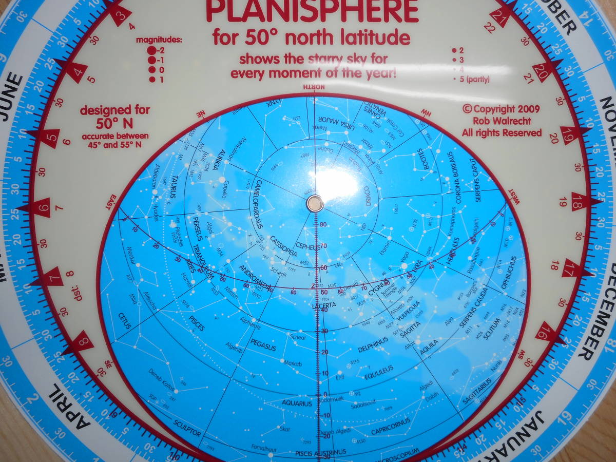 即決アンティーク、2009年『ワルレヒト星座早見盤』天球図、天文暦学書、星図、宇宙、Astronomy, Star map, Planisphere, Celestial atlas