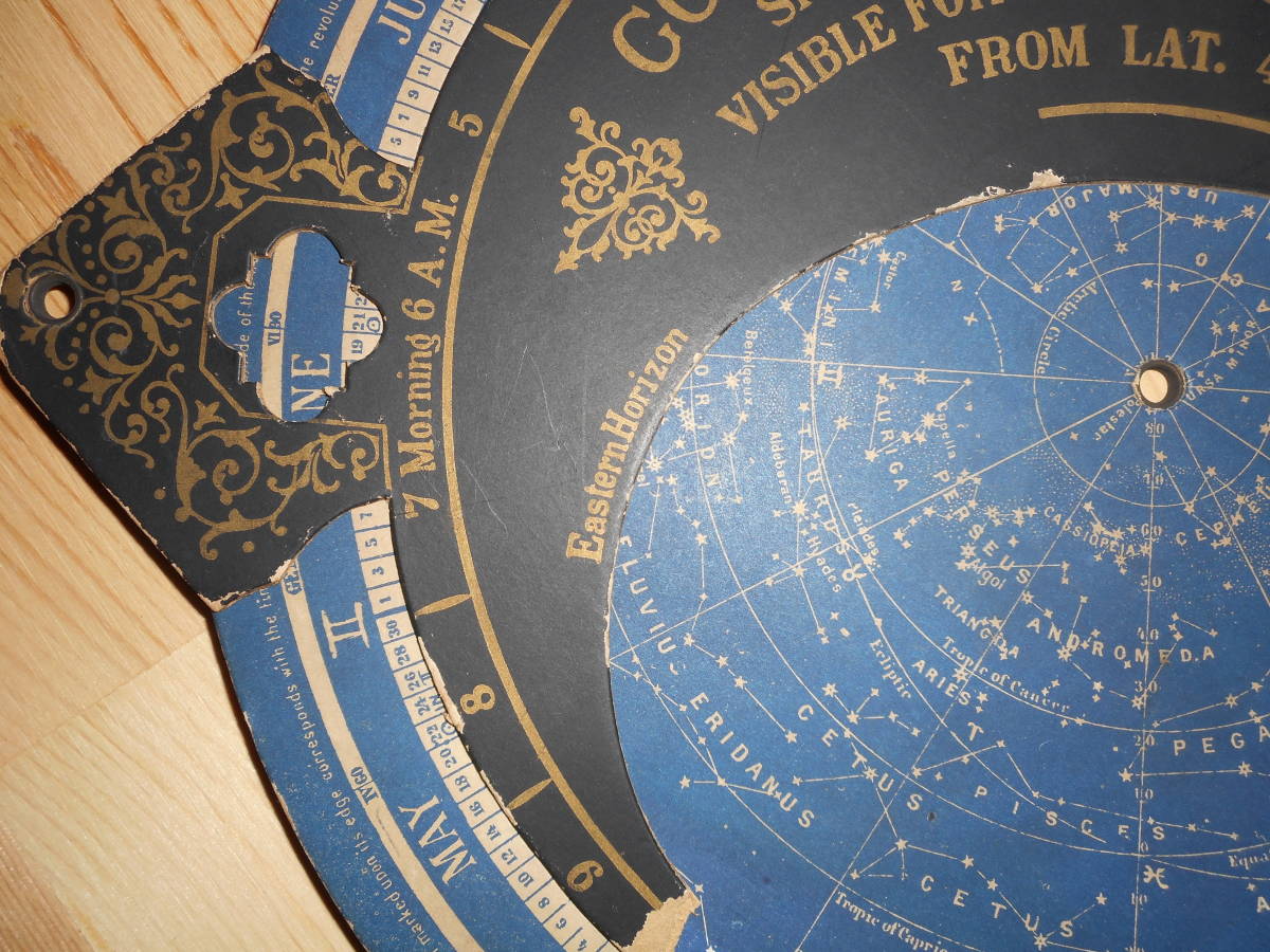 アンティーク、1892年『ゴールドスワイト星座早見盤』天球図 アンティーク、1892年『ゴールドスワイト星座早見盤』天球図