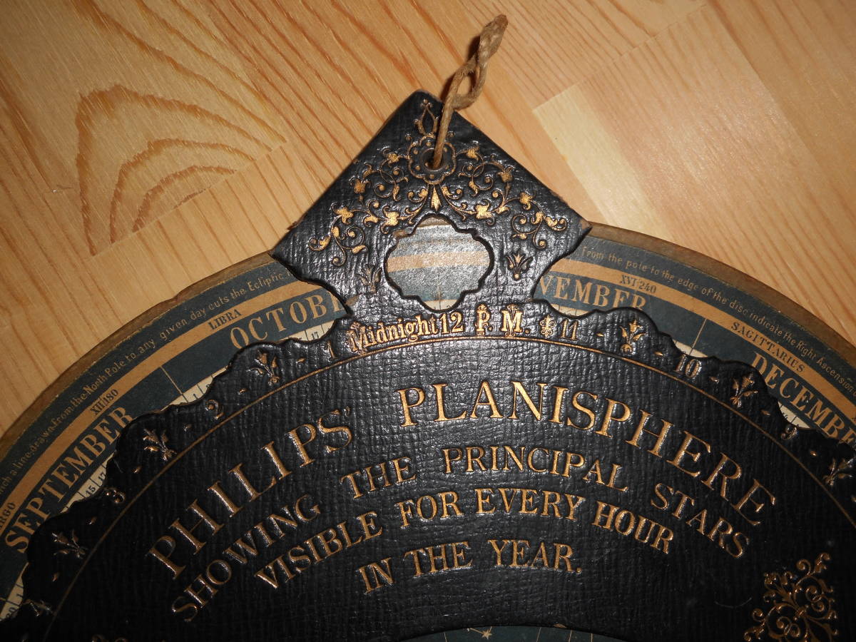 即決アンティーク、1890年頃『フィリップス星座早見盤』天球図、天文暦学書、星図、Astronomy, Star map, Planisphere, Celestial atlas_画像2