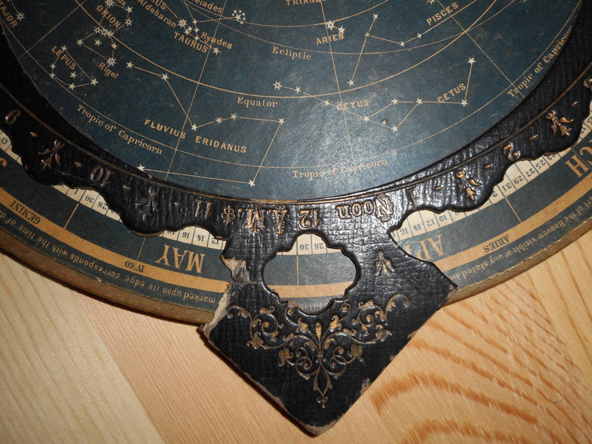 即決アンティーク、1890年頃『フィリップス星座早見盤』天球図、天文暦学書、星図、Astronomy, Star map, Planisphere, Celestial atlas_画像5