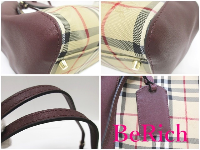 美品 バーバリー BURBERRY ハンドバッグ トートバッグ ノバチェック ロゴ 鞄 【中古】【送料無料】 bk7367_画像4