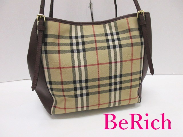 美品 バーバリー BURBERRY ハンドバッグ トートバッグ ノバチェック ロゴ 鞄 【中古】【送料無料】 bk7367_画像5