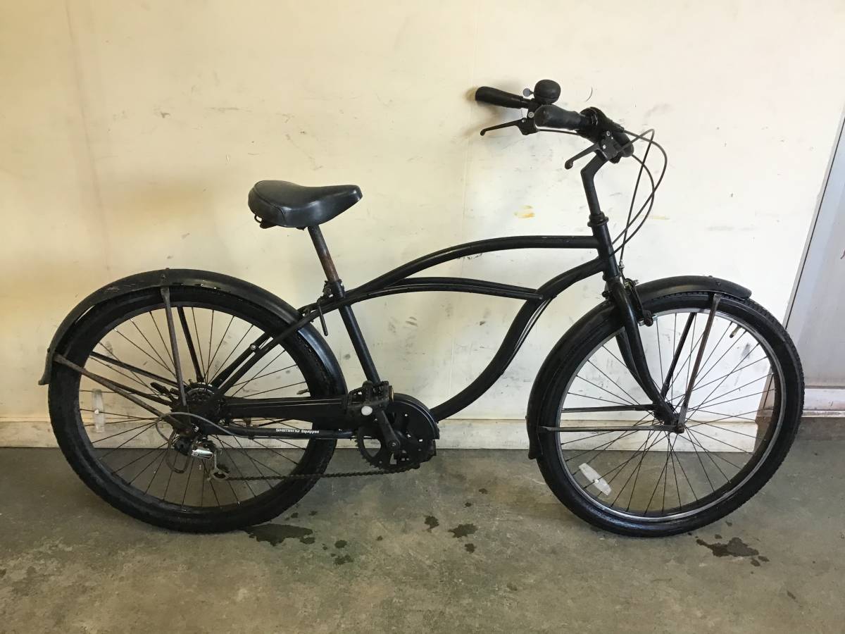 ☆岐阜発 メーカー不明/ ビーチクルーザー/ 26インチ/ 自転車/ 6段変速