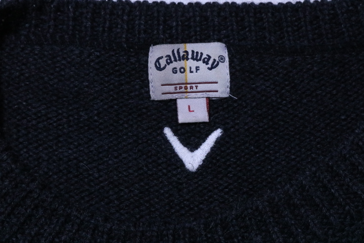 [ очень красивый товар ]* Callaway : Golf Logo ткань шерсть вязаный свитер L Callaway GOLF/ женский / уголь 