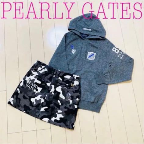 パーリーゲイツ カモフラ スカート 2 レディース Lサイズ 迷彩 コットン PEARLY GATES カモ柄 迷彩柄 ゴルフウェア _画像3