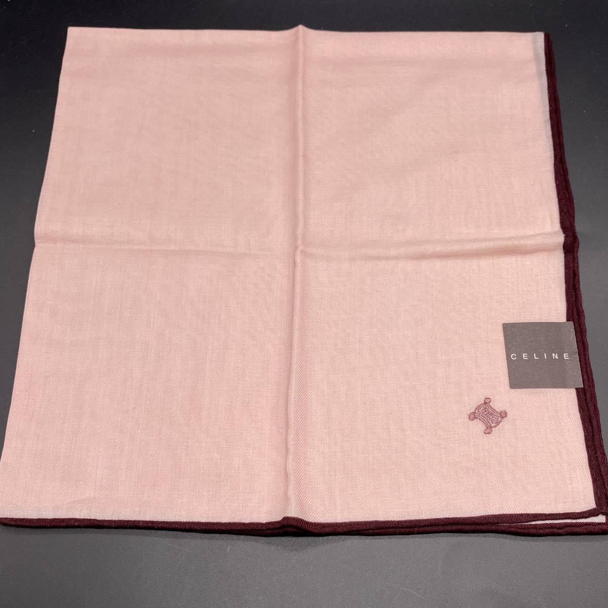 ヤフオク! - CELINE セリーヌ ハンカチ ピンクワインレッド マカ...