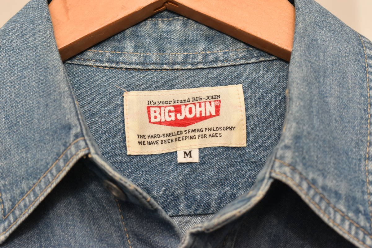 BIG JOHN/ Big John * длинный рукав кнопка рубашка * мужской M размер *