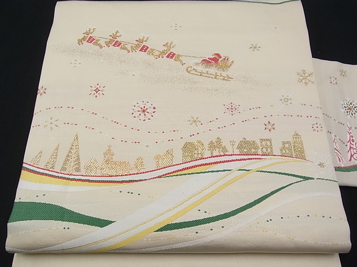 大人気低価 ヤフオク! - 平和屋着物 極上 九寸名古屋帯 クリスマス