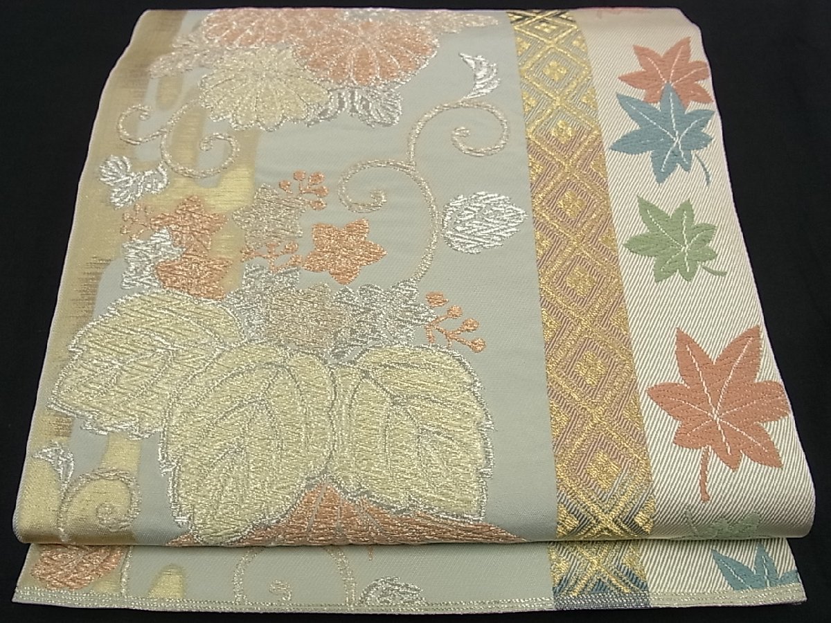 平和屋□極上 西陣 川島織物謹製 本袋帯 唐織 菊桐唐草文 金銀糸 逸品