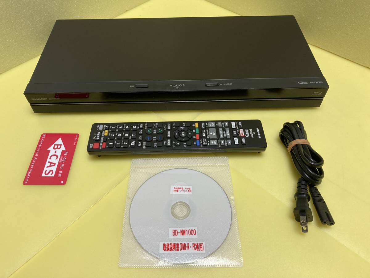 SHARP シャープ BDレコーダー BD-NW1000 2番組同時録画 HDDは交換品1TB