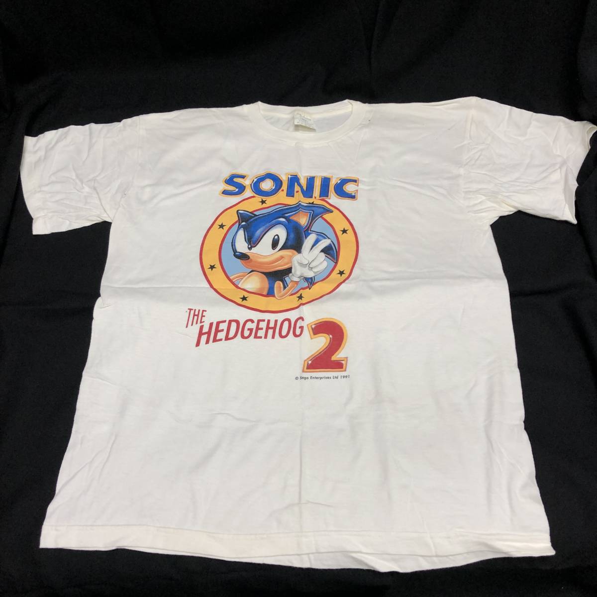 【90s SEGA SONIC ソニック・ザ・ヘッジホッグ 2 Tシャツ vintage L 1991 希少】クリックポスト_画像1