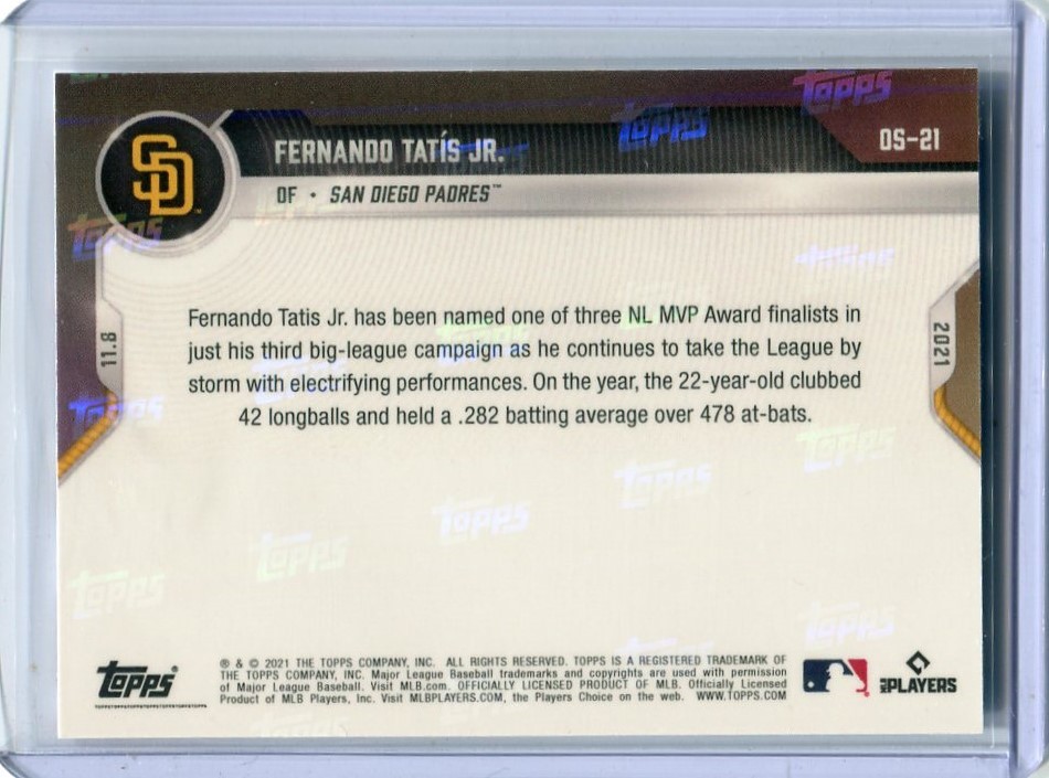 2021 Topps NOW MLB Fernando Tatis Jr. BLUE タティス 青 パラレル カード 49枚限定_画像2