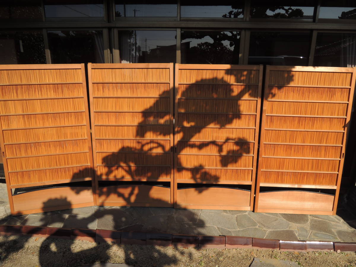 [ прямой самовывоз ] retro лето дверь . дверь (..) лето раздвижные двери shoji раздвижная дверь 2 промежуток 4 листов . примерно H174cm×W972cm совместно античный двери старый дом в японском стиле 