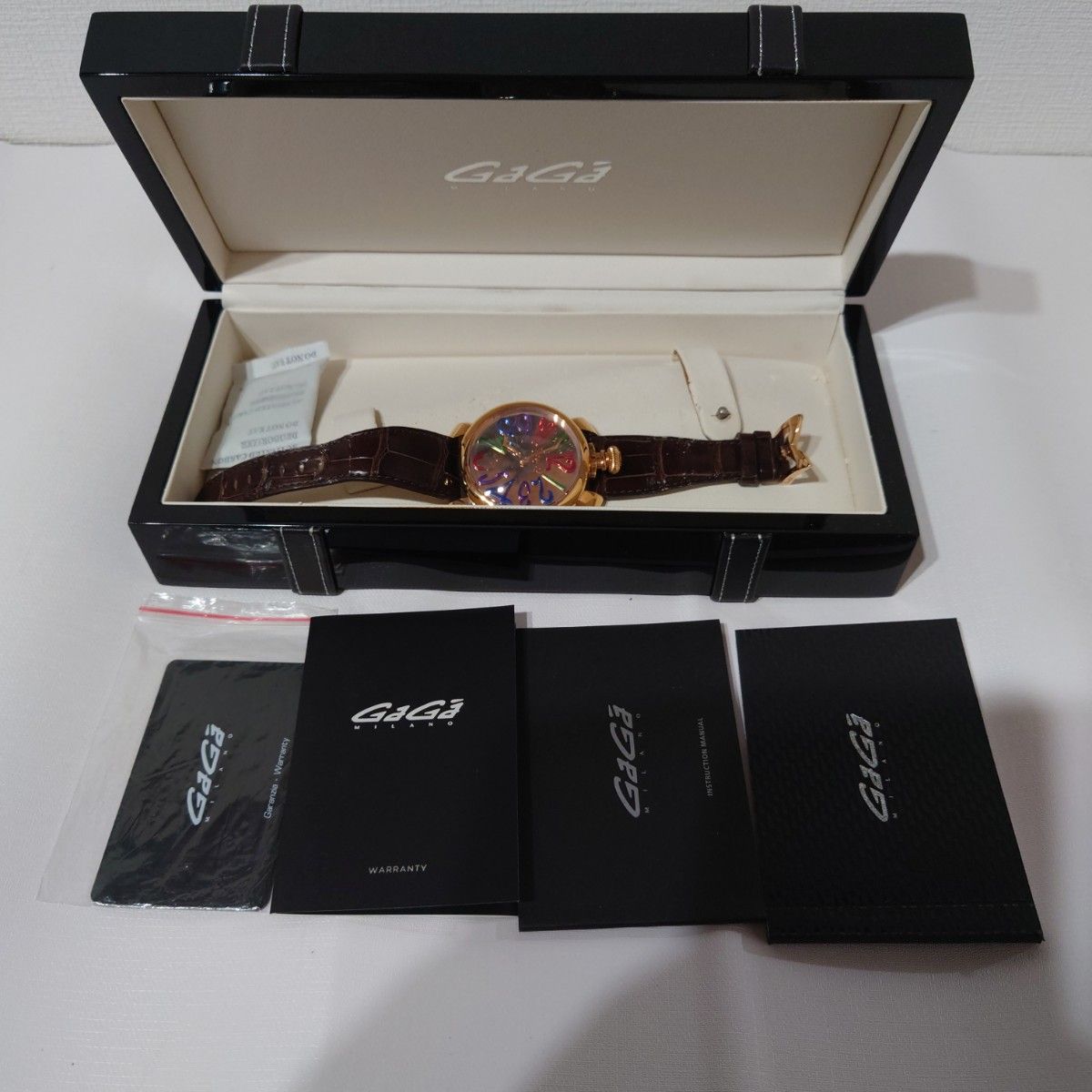 ランキング上位のプレゼント ガガミラノ マヌアーレ クロノスポーツ 45ｍｍ メンズ腕時計付属品完備