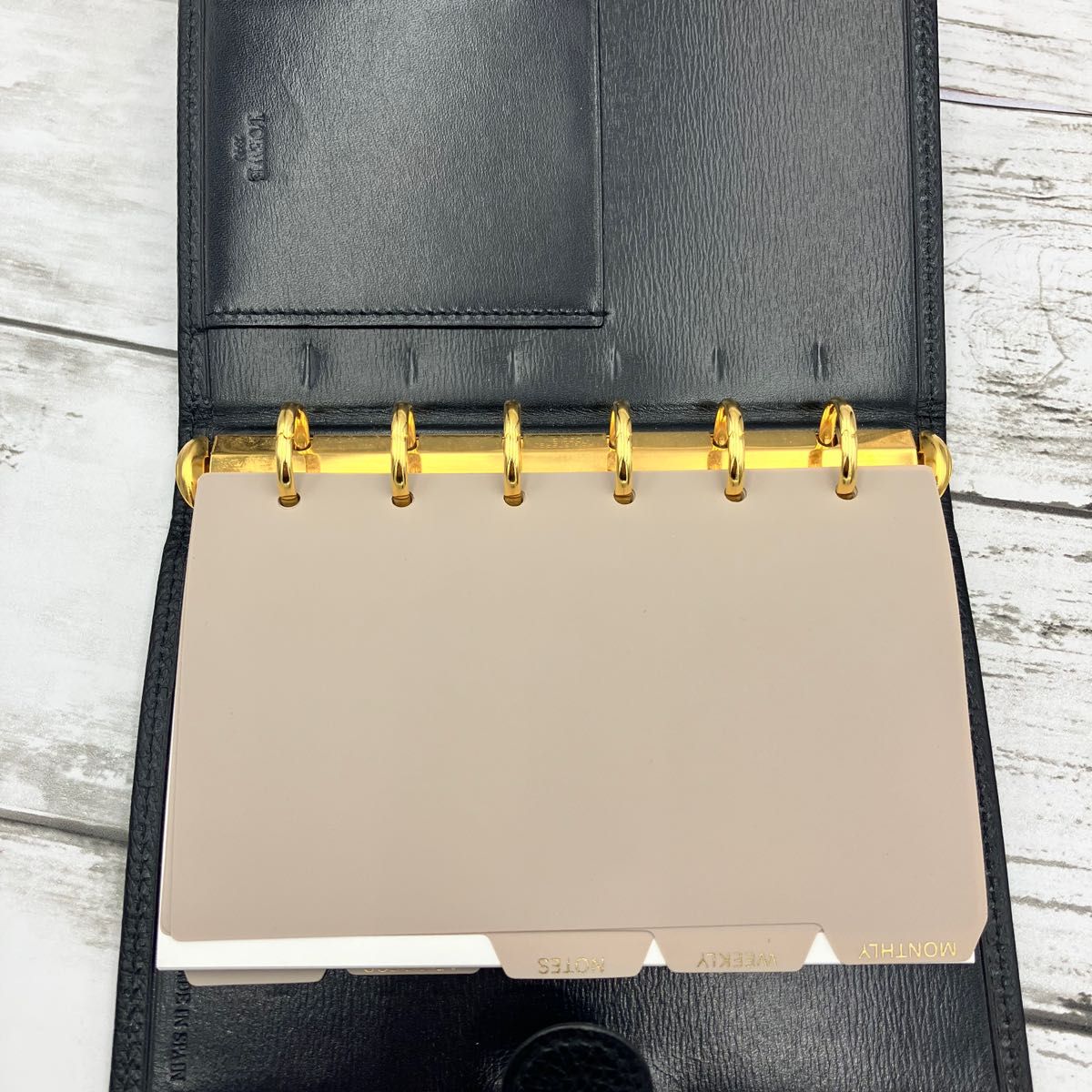 ★美品★ LOEWE ロエベ 手帳 カバー レザー ブラック ノート スケジュール アドレス ダイアリー 日記 メモ アナグラム