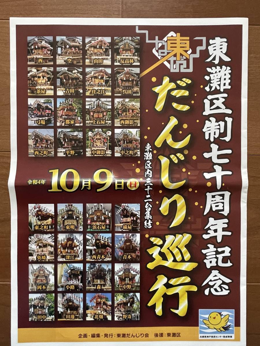 新品 地車 資料 東灘区七十周年記念 だんじり だんぢり 祭 令和四年_画像1