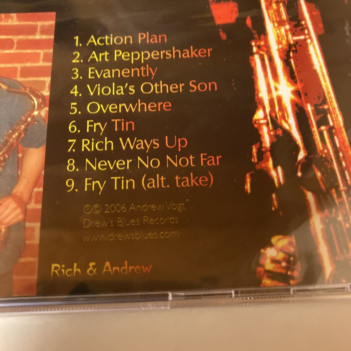 新品未使用品 Andrew Vogt / Action Plan JAZZ ジャズ Drews Blues Records Rich & Andrew _画像3