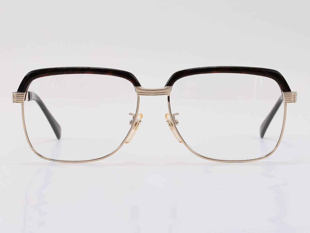 グランドセール grande dame 200 大きいサイズのメガネ ヴィンテージ 鼈甲柄 ゴールド サーモントブロー 宮本眼鏡 フルリム