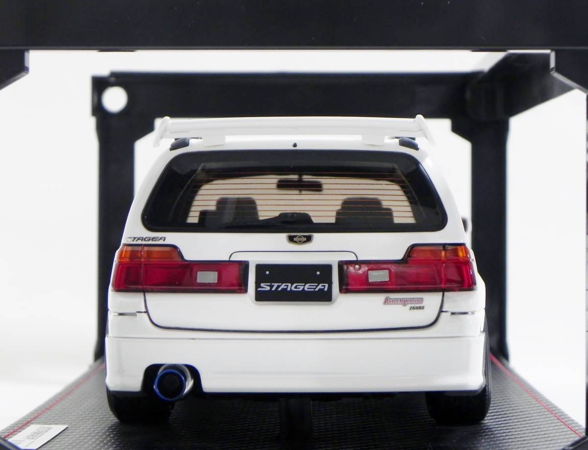 IG 2889 1/18 Nissan STAGEA 260RS (WGNC34) White With Engine WEB限定 イグニッションモデル ステージア NISMO LM GT4 RB26DETT エンジン_画像5