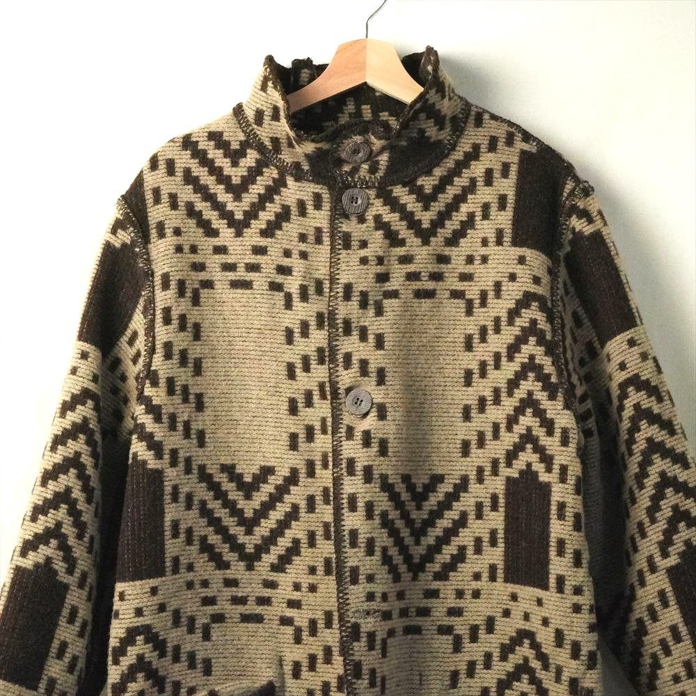 90s00s ビンテージ Woolrich ウールリッチ ウールブランケット リバーシブル コート ベージュ ブラウン M USA製_画像1