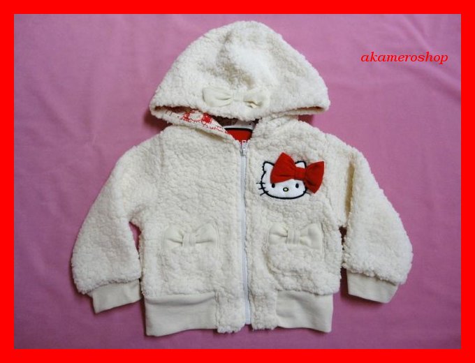  быстрое решение * Hello Kitty Sanrio* овца боа Zip Parker ( лента есть лента type карман )[80cm] с биркой белый *