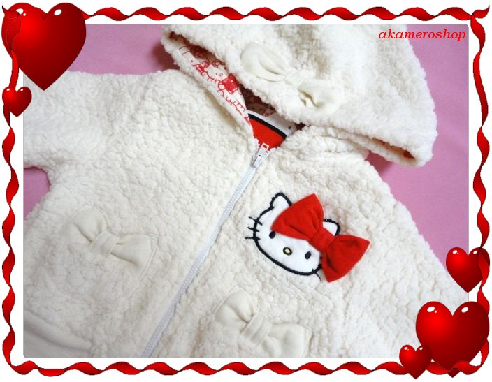  быстрое решение * Hello Kitty Sanrio* овца боа Zip Parker ( лента есть лента type карман )[80cm] с биркой белый *