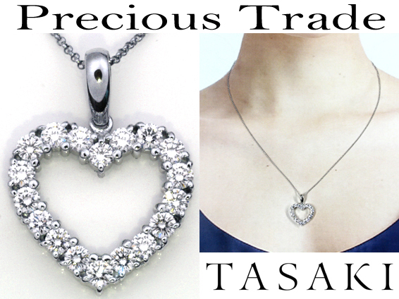 [TASAKI] Heart diamond колье 1ct up бренд кейс коробка высокое качество . бриллиант . блеск.! новый товар произведена отделка pre tore