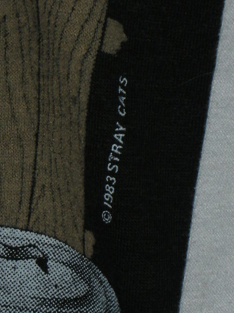 80S ビンテージ 1983年 STRAY CATS STRUTTIN' ACROSS AMERICA TOUR ストレイキャッツ バンド ツアー Tシャツ。_画像6