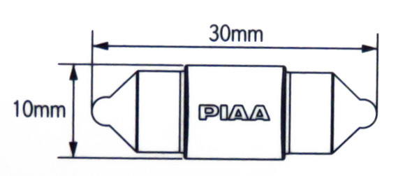 LEDバルブ T10x31（T8x29） 6500K 100lm 蒼白光 1個入り エコラインLEDシリーズ 12V専用 1.4W ルーム球・ラゲッジランプなど PIAA HS105 ht_画像2