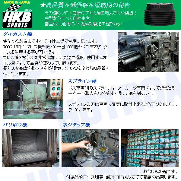 ボスキット ニッサン系 日本製 アルミダイカスト/ABS樹脂 HKB SPORTS/東栄産業 ON-204 ht_画像4