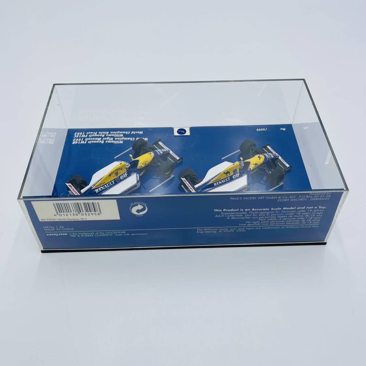 ミニチャンプス PMA MINICHAMPS ワールドチャンピオン 1/43 ウィリアムズ ルノー ウイリアムズ マンセル プロスト FW14B FW15C WILLIAMS F1_画像2