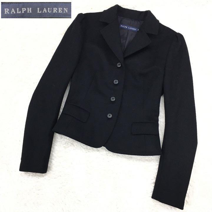 激安/新作 ラルフローレン LAUREN RALPH ウールジャケット インパクト21 日本製 黒 サイズ9号 レディース ジャケット、ブレザー