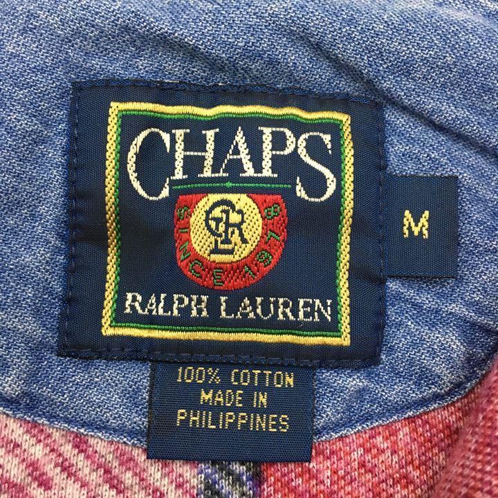 CHAPS RALPH LAUREN チャップス ラルフローレン ハーフボタン スウェット シャツ プルオーバー チェック メンズ サイズM ビンテージ