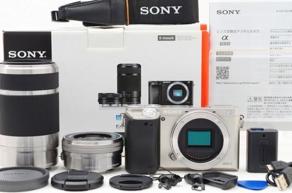 ☆極上美品☆ Sony ソニー α6000 ダブルズームレンズキット 元箱 付属