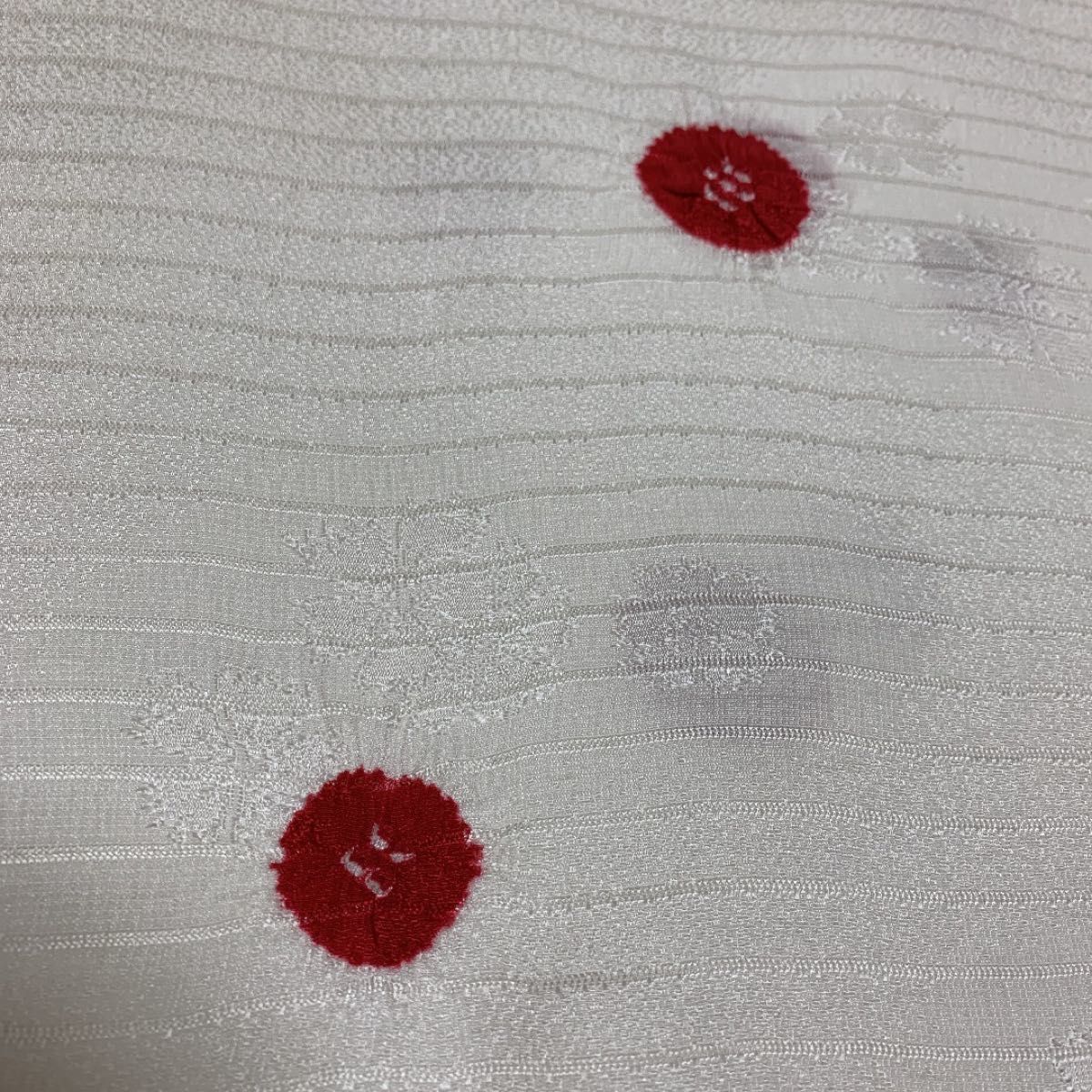 帯揚げ 帯上げ 白地に赤色の絞り しぼり リン出し 輪出し 絽-