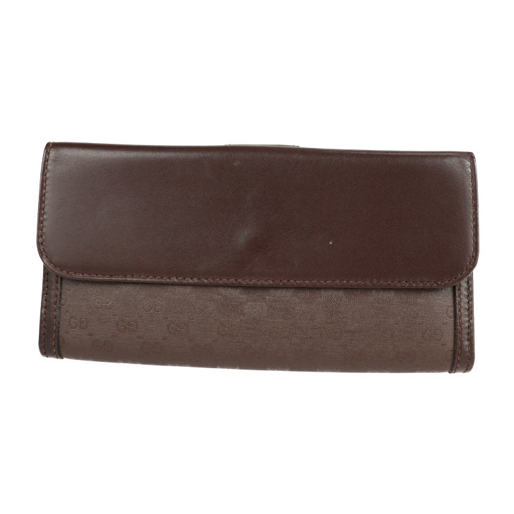 レザー 超美品 GUCCI グッチ 035 0416 2109 長財布 キャンバス レザー