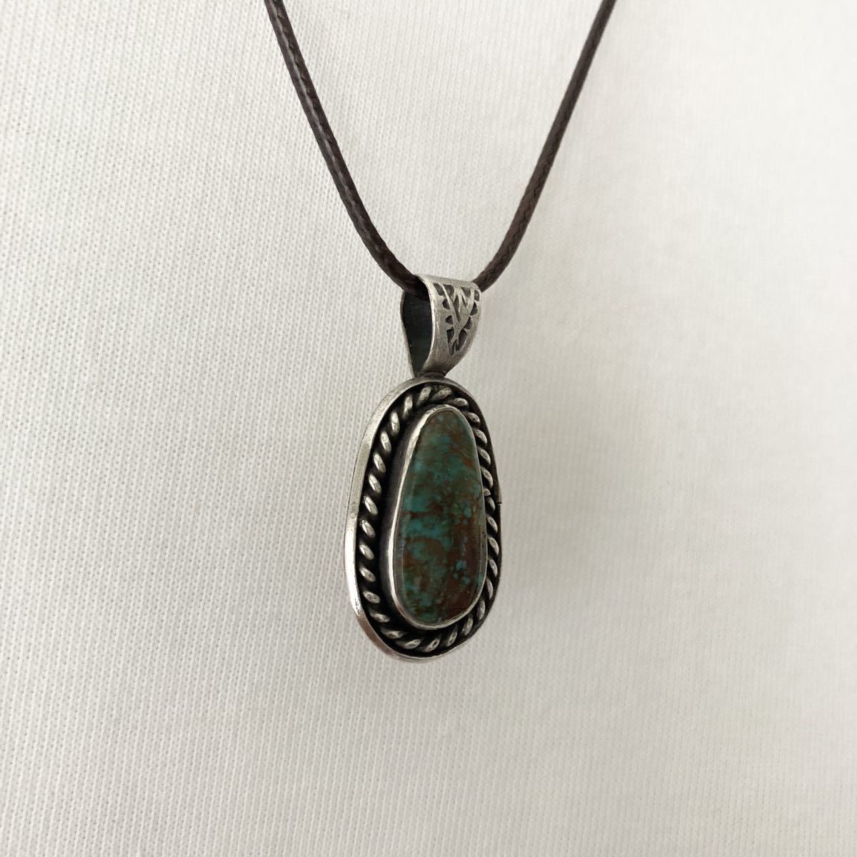 silver950 パイロットマウンテン ターコイズ トルコ石 シルバーネックレス ペンダント#インディアンジュエリー ネイティブアメリカン