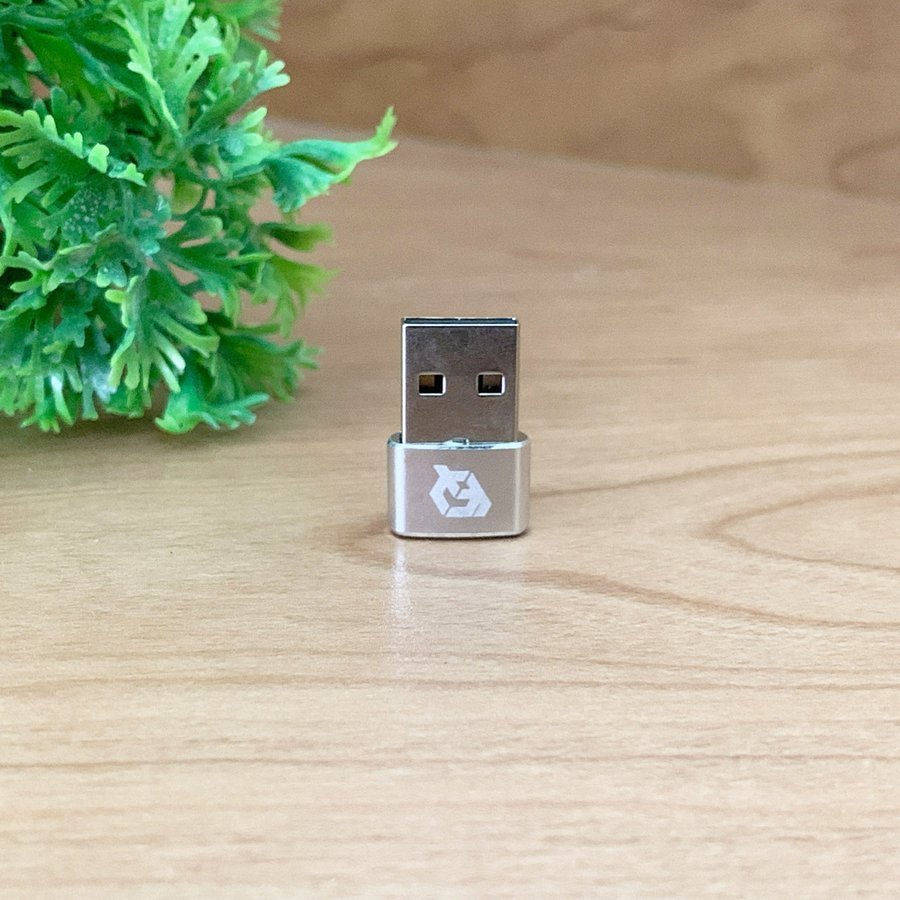 USB Type C ケーブル → USB端子 （Type-A） に変換する アダプター ｘ1 【シルバー】_画像2