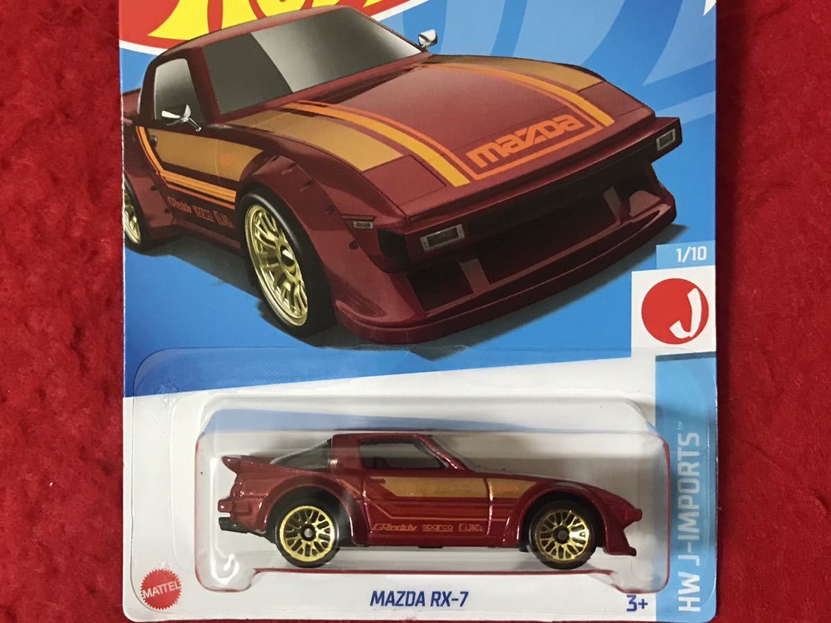 即決 ホットウィール MAZDA RX-7 赤メタ HotWheels マツダ RX7 HW J-IMPORTS GReddy グレッディ sparco スパルコ 未開封 即発送_画像1