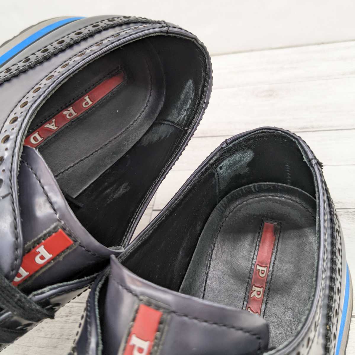 ∀ PRADA プラダ 4E2339 ウィングチップ シューズ スニーカー ∀ PRADA プラダ 4E2339 ウィングチップ シューズ スニーカー