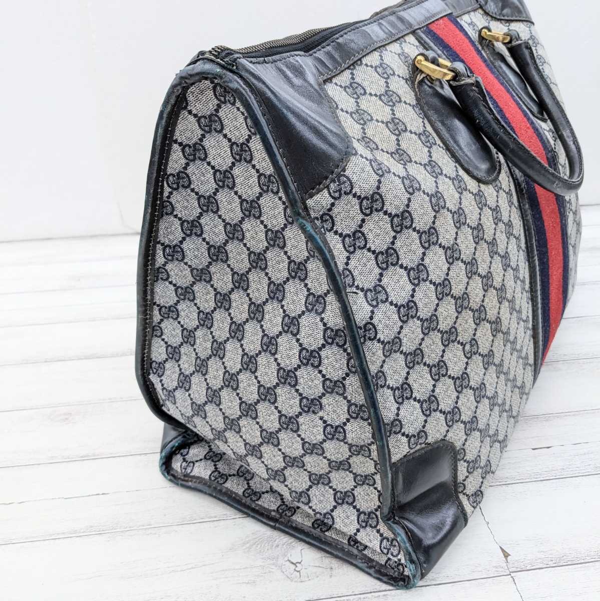 GUCCI グッチ OLD オールド モノグラム シェリーライン ボストンバッグ