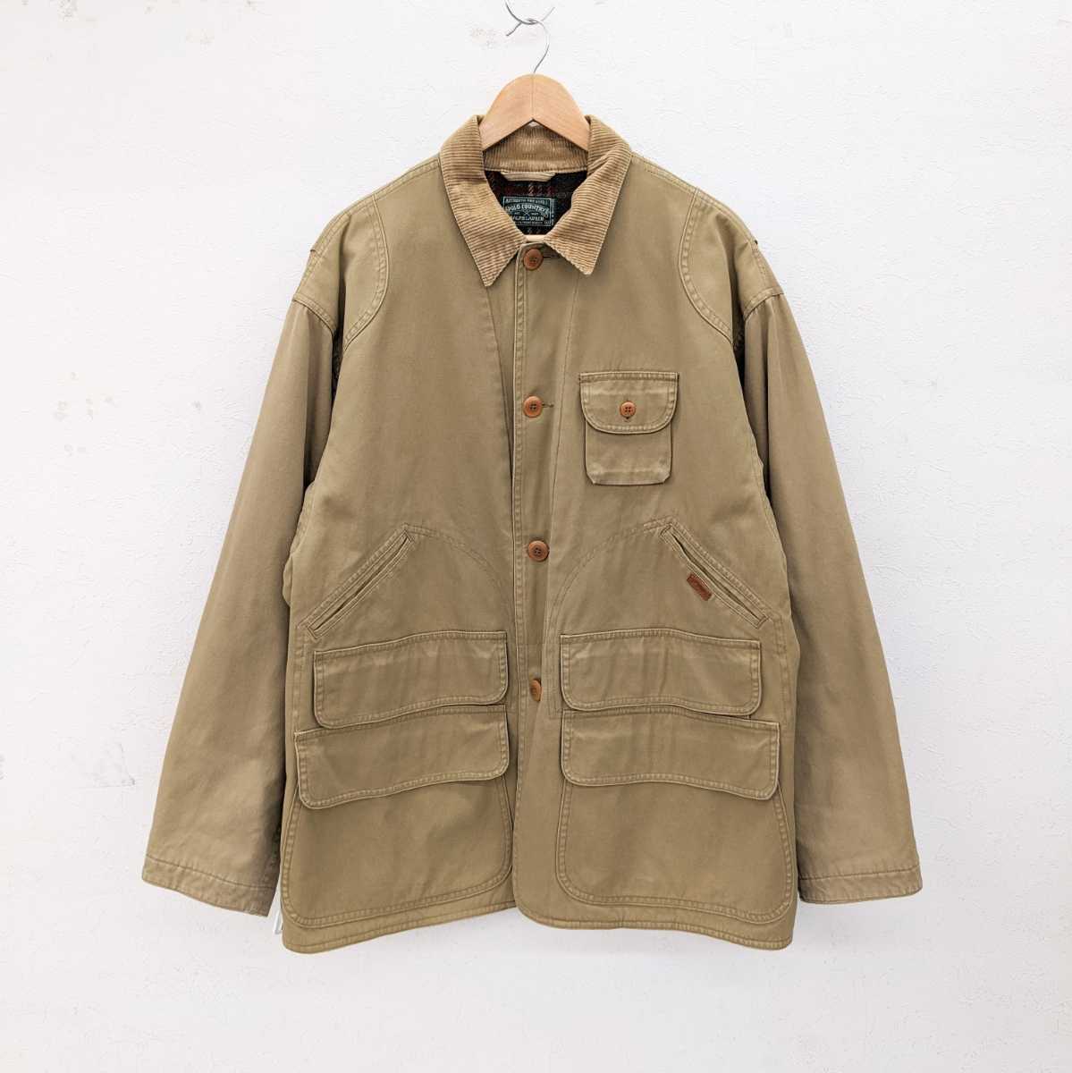 出産祝い POLO RALPH LAUREN ポロ カントリー ラルフローレン ハンティングジャケット 90s ブルゾン ベージュ サイズM 裏地チェック ジャンパー、ブルゾン 出産祝い POLO RALPH LAUREN ポロ カントリー ラルフローレン ハンティングジャケット 90s ブルゾン ベージュ サイズM 裏地チェック ジャンパー、ブルゾン