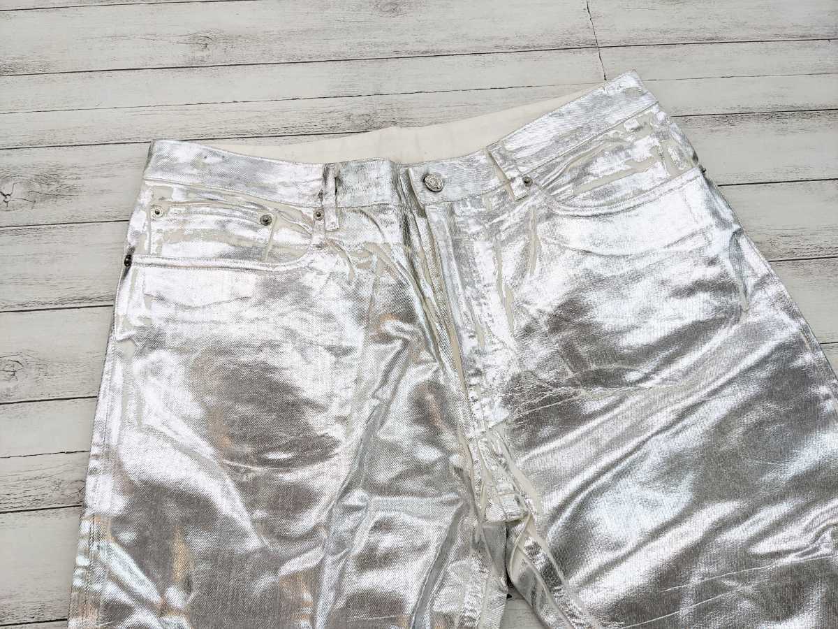 ∀ MM6 Maison Margiela ホワイト デニムパンツ シルバー コーティング 定価8.7万円 メゾン マルジェラ S62LB002 S30553