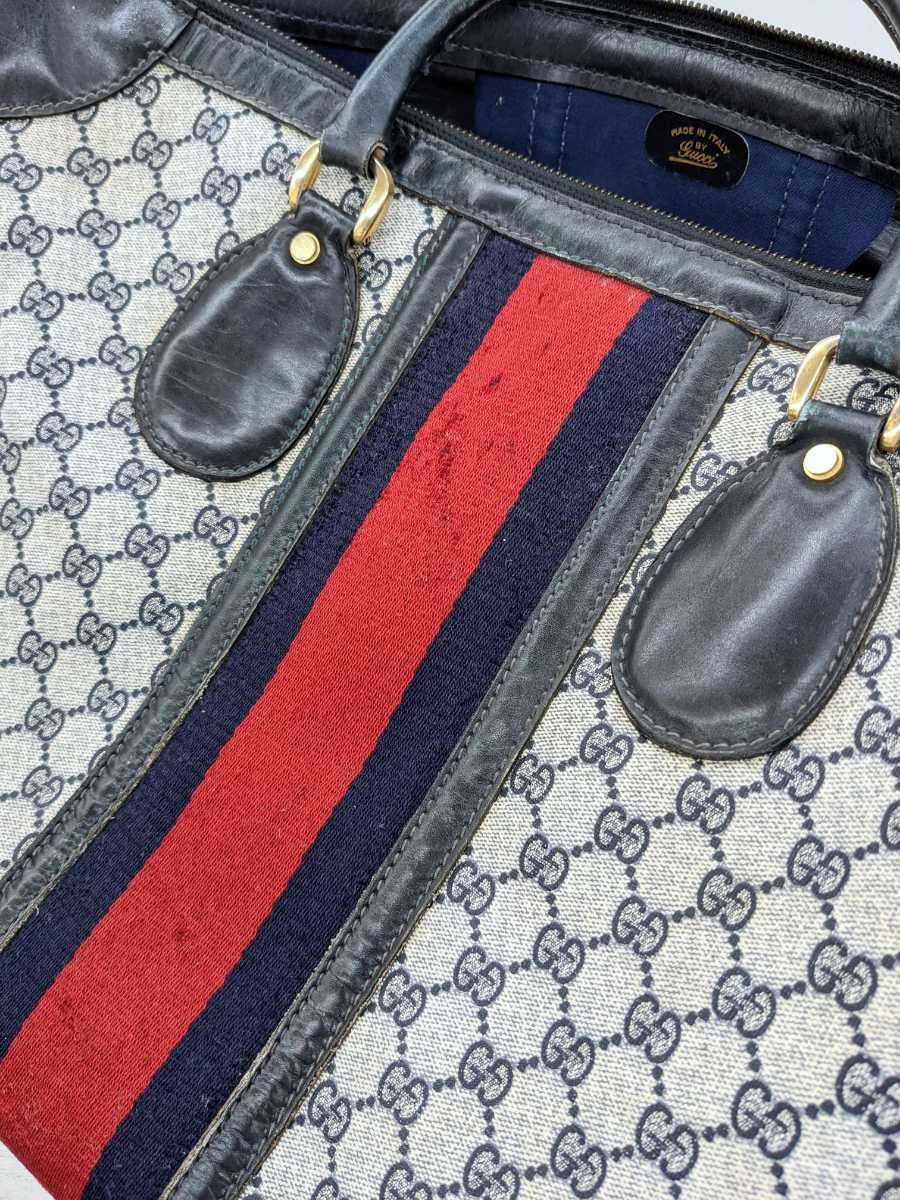 GUCCI グッチ OLD オールド モノグラム シェリーライン ボストンバッグ