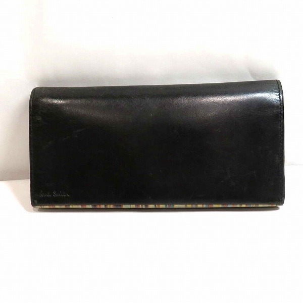 独特の上品 PSU056 ブラック×マルチストライプ ポール・スミス 財布 メンズ☆0311 2つ折り財布 財布