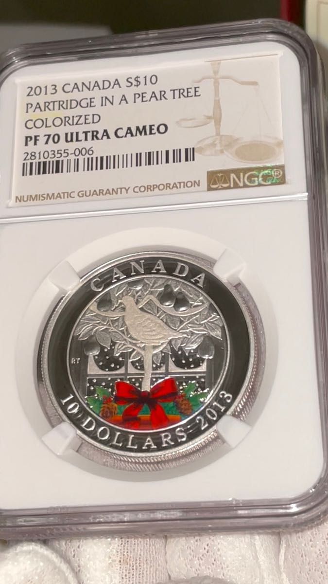 ☆NGC☆最高鑑定☆2016 PF70 UC カナダ 銀貨10ドルスワロフスキー ...